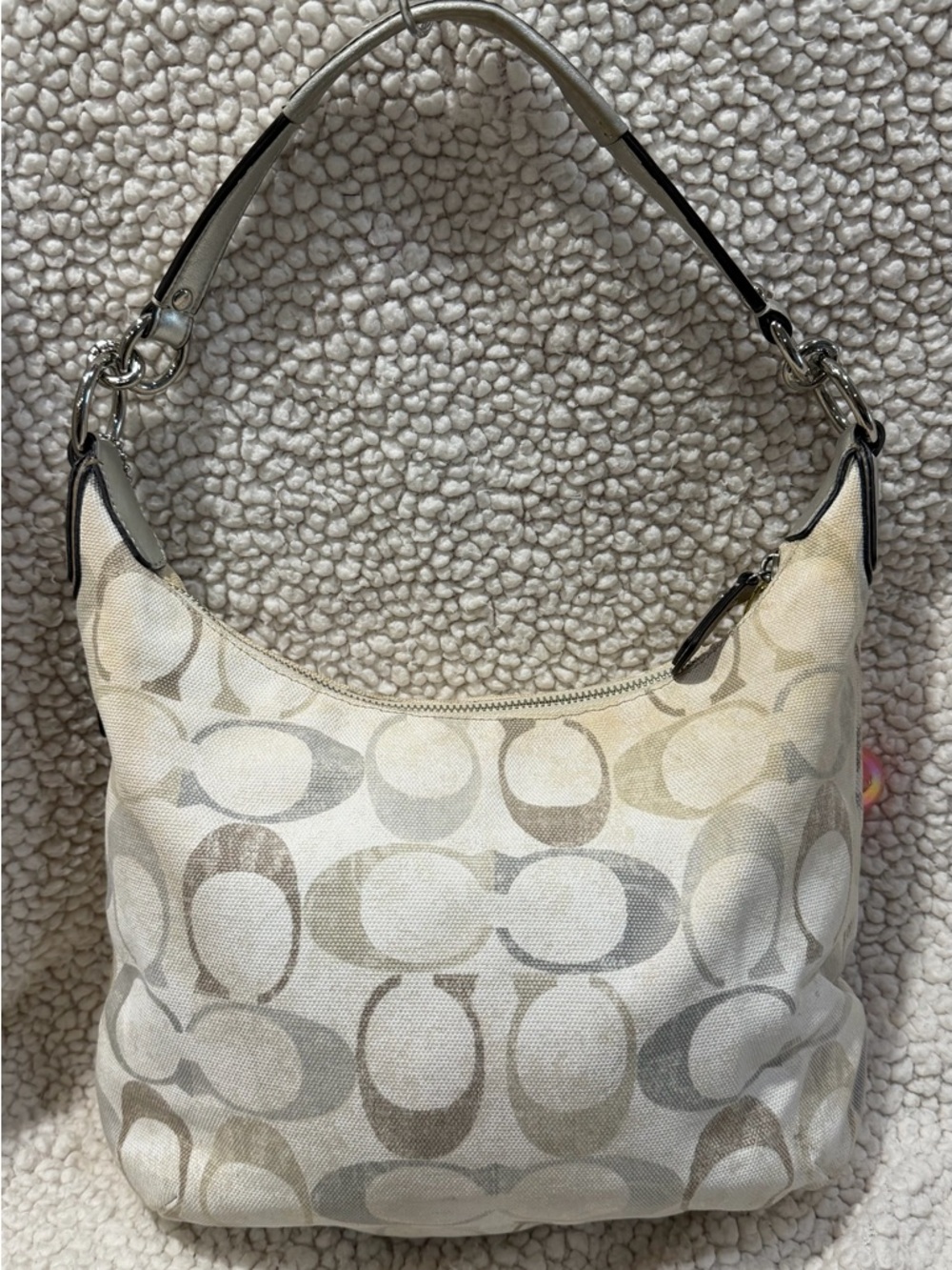 Coach Kristin Signature Hobo with Iridescent Sequins and Pink Charm - Picture 2 of 16